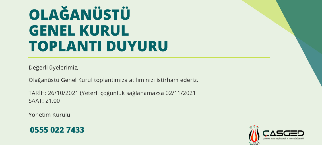 Olağanüstü Genel Kurul Toplantısı